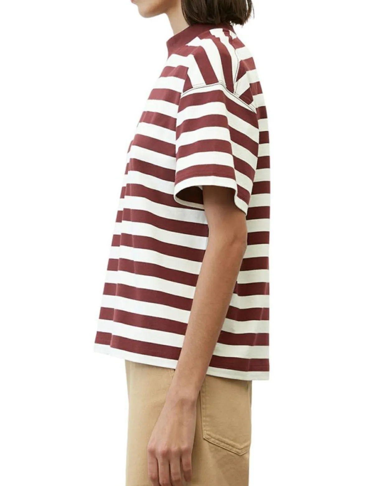 Femme Marc O'Polo T-Shirts^T-Shirt 100% Coton Bio rayé rouge/blanc
