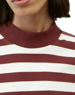 Femme Marc O'Polo T-Shirts^T-Shirt 100% Coton Bio rayé rouge/blanc