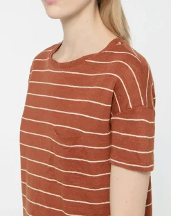 T-Shirt 100% Lin Cinthia marron-Yerse Hot