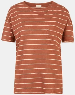 T-Shirt 100% Lin Cinthia marron-Yerse Hot