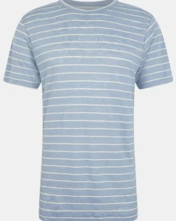 T-Shirt 100% Lin Marinière bleu clair-Hackett London