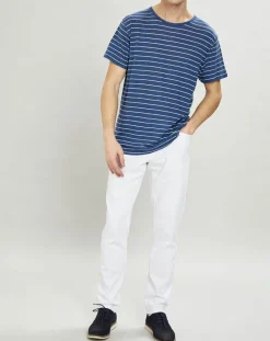 T-Shirt 100% Lin marinière bleu moyen-Hackett London Hot
