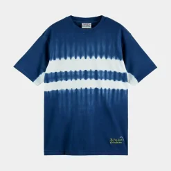 T-Shirt Ample 100% Coton Bio Tie & Dye bleu-Scotch & Soda New