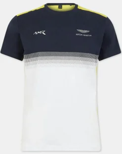 T-Shirt Aston Martin Racing colorblok blanc/bleu-Hackett London