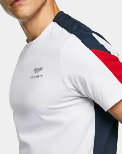 T-Shirt Bicolore Aston Martin Racing blanc/bleu-Hackett London Best