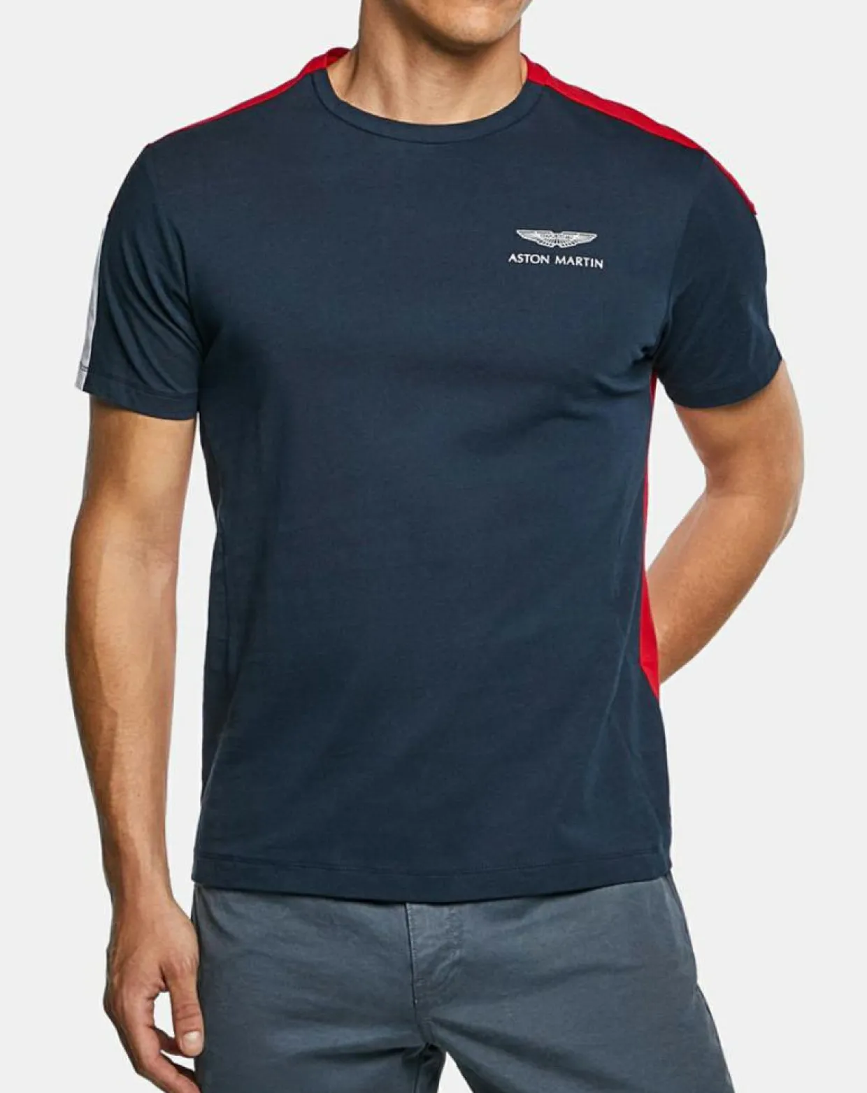 T-Shirt Bicolore Aston Martin Racing bleu/rouge-Hackett London Outlet
