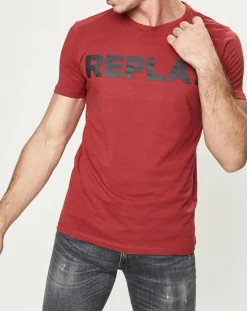 Homme Replay T-Shirts^T-Shirt Big Logo rouge