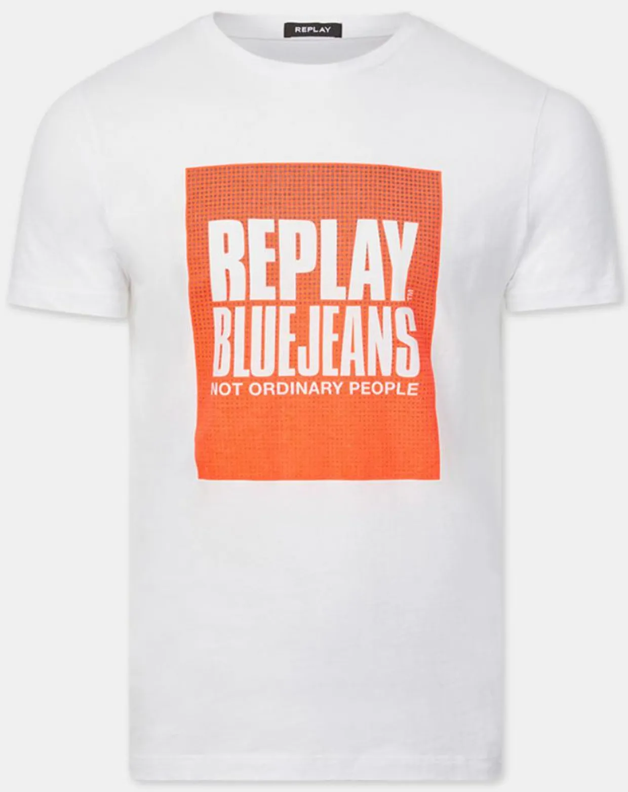 Homme Replay T-Shirts^T-Shirt box logo blanc