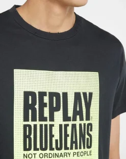 T-Shirt box logo noir-Replay Hot