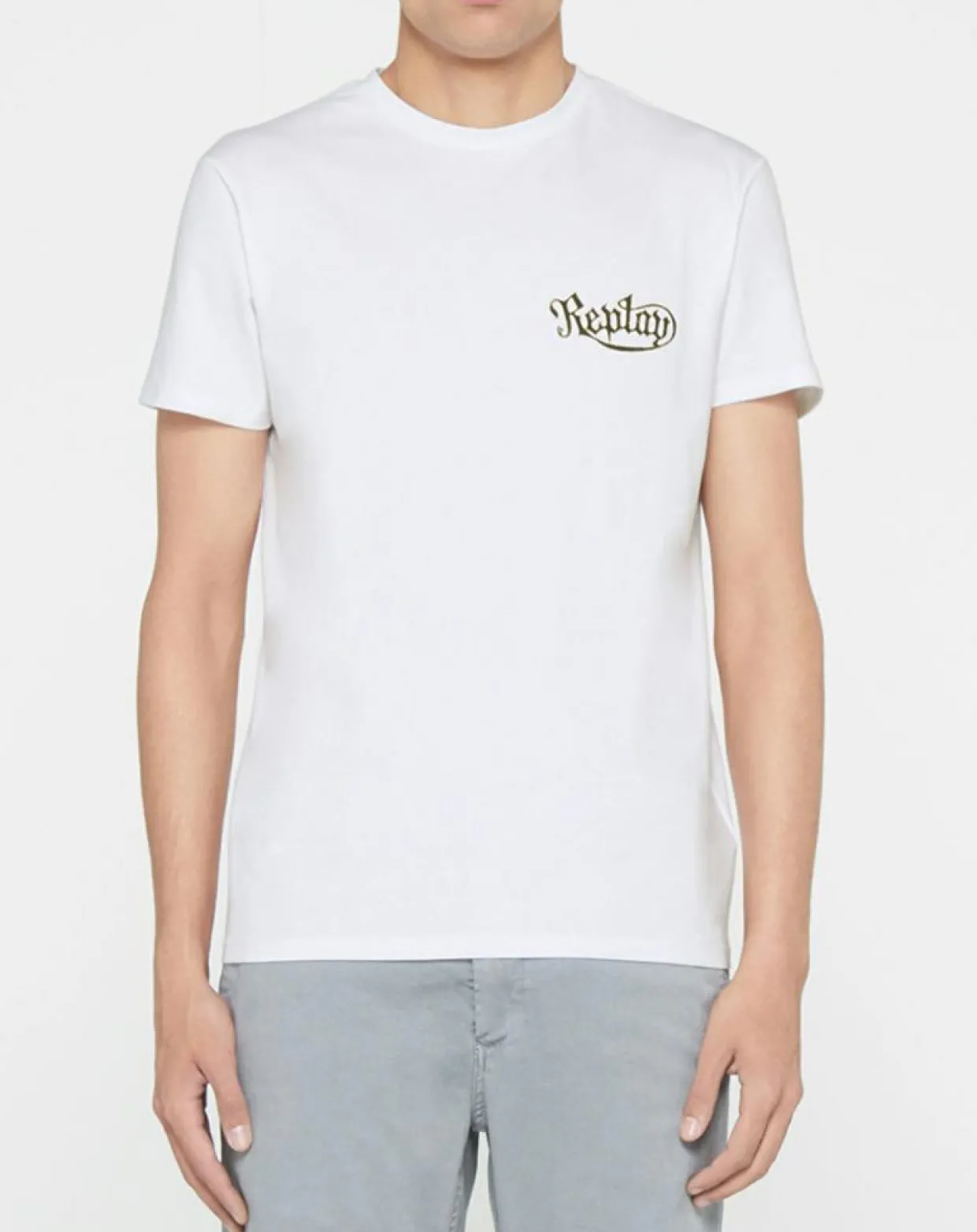 Homme Replay T-Shirts^T-Shirt casque bike blanc