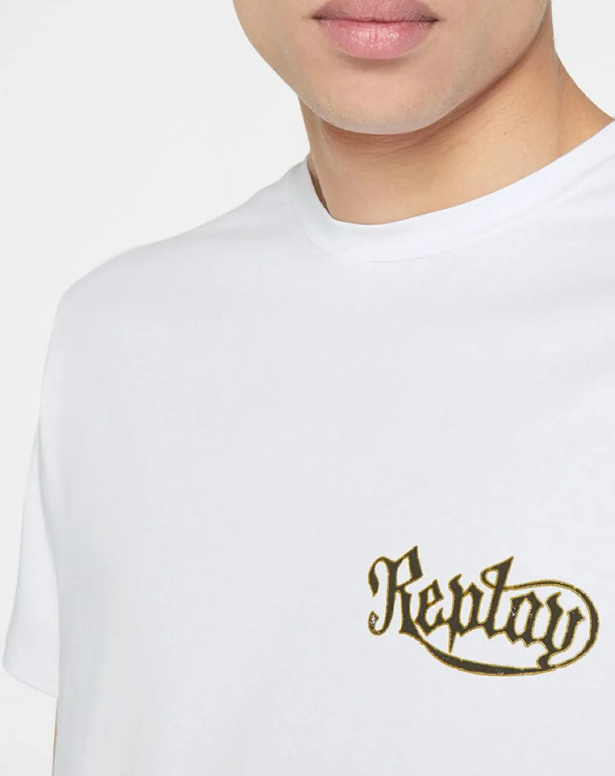 Homme Replay T-Shirts^T-Shirt casque bike blanc