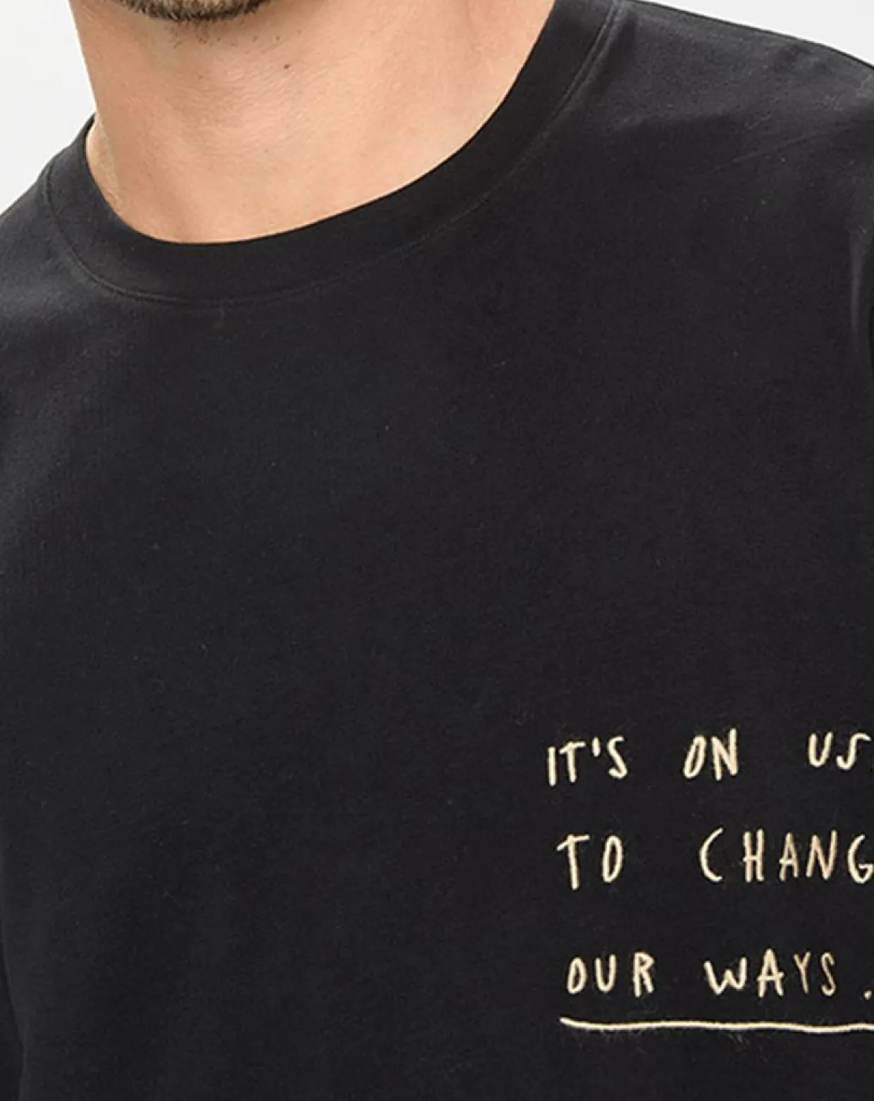 T-Shirt col rond Message noir-Marc O'Polo Online