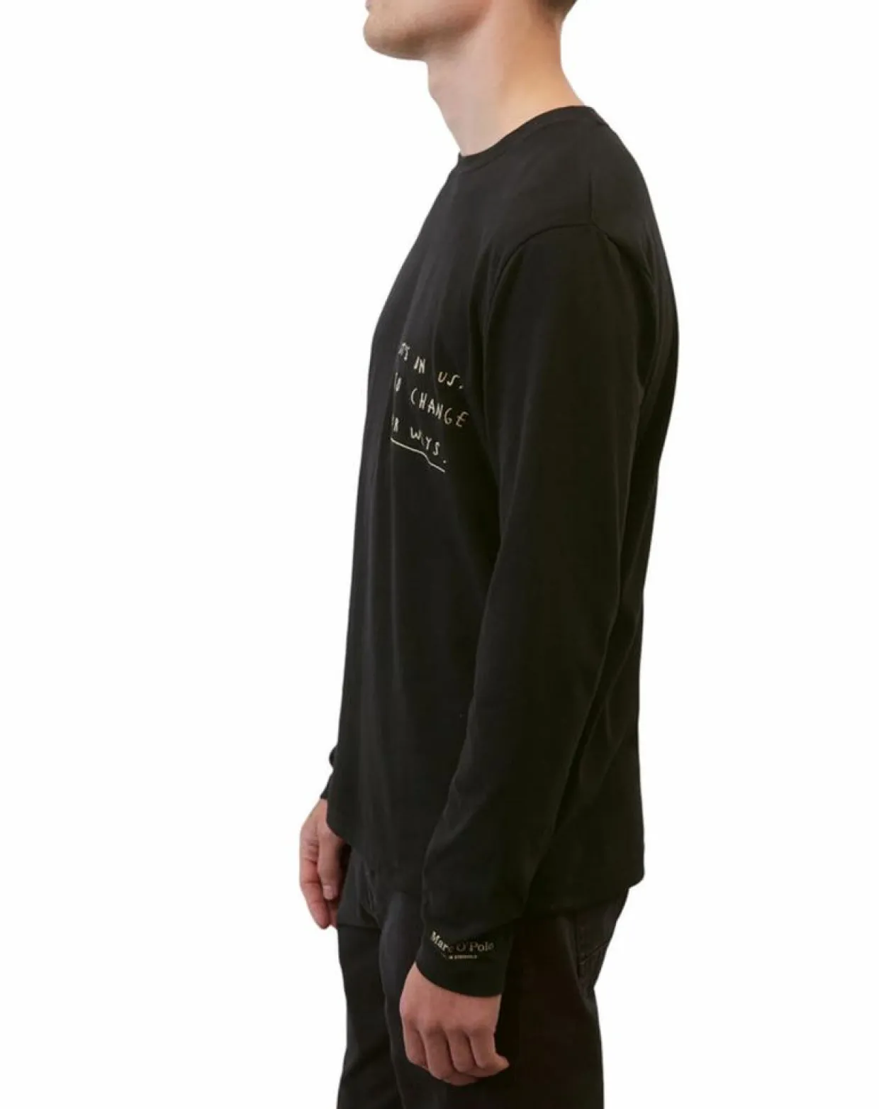 T-Shirt col rond Message noir-Marc O'Polo Online