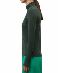 Femme Marc O'Polo T-Shirts^T-Shirt col roulé vert foncé