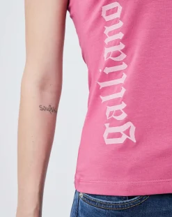 T-Shirt col V mauve-John Galliano Best