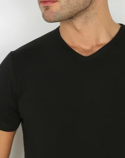 Homme Mare T-Shirts^T-Shirt Col V noir
