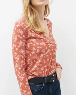 T-Shirt Doris à fleurs pêche-Caroll Sale
