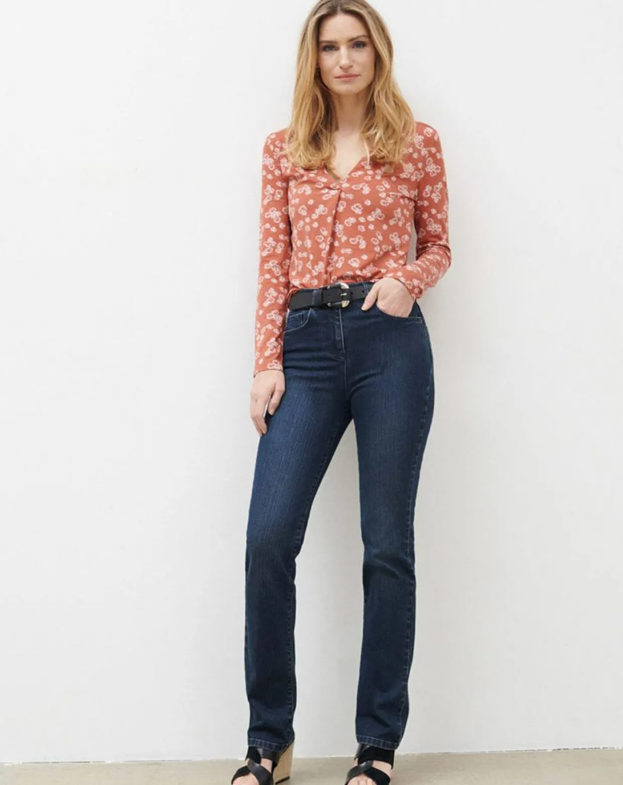 T-Shirt Doris à fleurs pêche-Caroll Sale