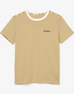 Femme Marc O'Polo T-Shirts^T-Shirt en Coton à rayures marron/blanc