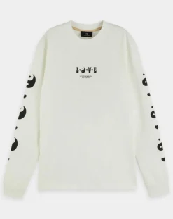 T-Shirt en Coton bio Born to Love blanc-Scotch & Soda Discount