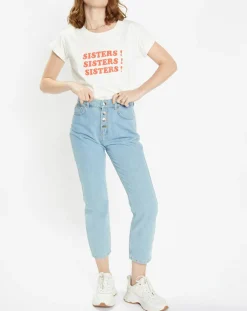 T-Shirt en Coton Bio Sisters blanc-Galeries Lafayette New
