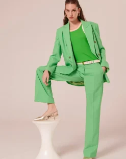 Femme Tara Jarmon Tops Et Blouses^T-Shirt en Coton Biologique côtelé vert