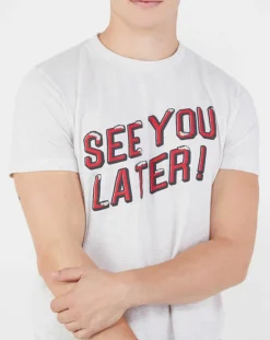T-Shirt en Jersey See You Later blanc-Scotch & Soda