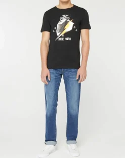 T-Shirt Flash Ride Hard noir-Replay Discount