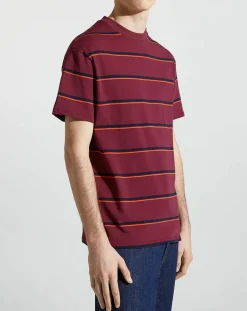T-Shirt Flooray mc pique rayé bordeaux-Galeries Lafayette Online