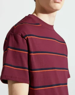 T-Shirt Flooray mc pique rayé bordeaux-Galeries Lafayette Online