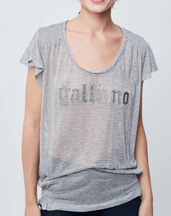 T-Shirt fluide gris souris-John Galliano