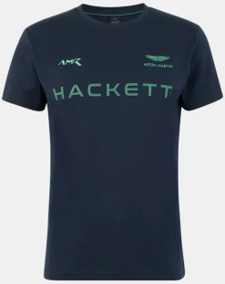 Homme Hackett London T-Shirts^T-Shirt Fluo Aston Martin Racing bleu marine