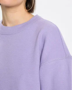 Femme Marc O'Polo T-Shirts^T-Shirt gaufré manches 3/4 Boxy violet clair