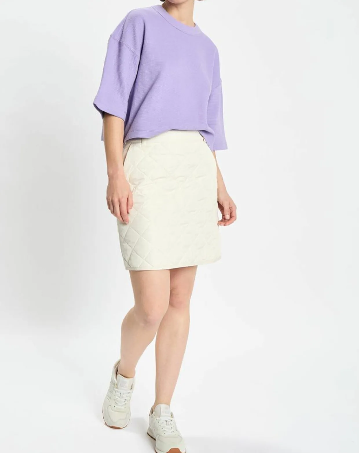 Femme Marc O'Polo T-Shirts^T-Shirt gaufré manches 3/4 Boxy violet clair