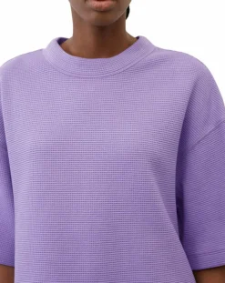 Femme Marc O'Polo T-Shirts^T-Shirt gaufré manches 3/4 Boxy violet clair