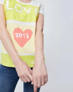 Femme John Galliano T-Shirts^T-Shirt imprimé blanc/jaune