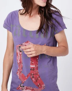 T-Shirt imprimé Gazette violet-John Galliano New