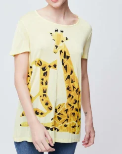 Femme John Galliano T-Shirts^T-Shirt imprimé girafe jaune poussin
