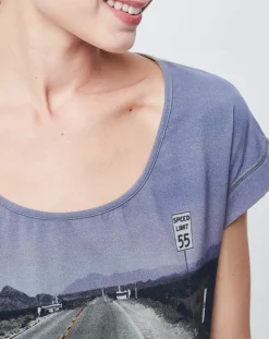 Femme John Galliano T-Shirts^T-Shirt imprimé gris/bleu