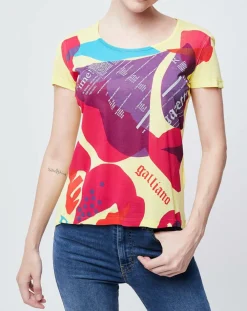 Femme John Galliano T-Shirts^T-Shirt imprimé jaune/multicolore