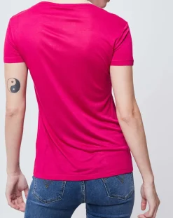 Femme John Galliano T-Shirts^T-Shirt imprimé rose foncé/multicolore