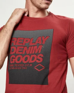 T-Shirt 3J rouge-Replay Discount