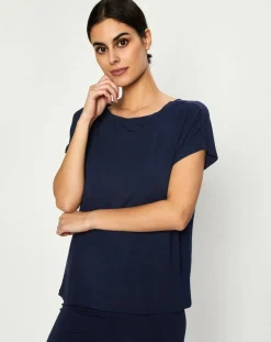 T-Shirt Jeanne bleu marine-Huit Hot