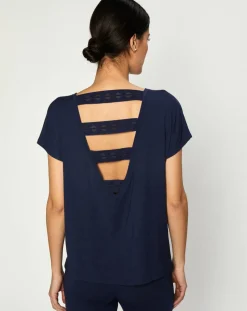 T-Shirt Jeanne bleu marine-Huit Hot