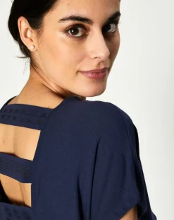 T-Shirt Jeanne bleu marine-Huit Hot