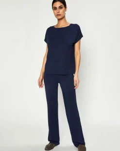 T-Shirt Jeanne bleu marine-Huit Hot