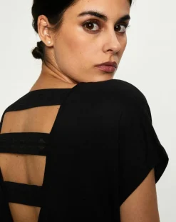 T-Shirt Jeanne noir-Huit Sale