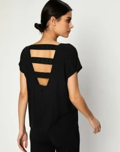 T-Shirt Jeanne noir-Huit Sale
