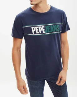 Homme Pepe Jeans T-Shirts^T-Shirt Kelian bleu marine