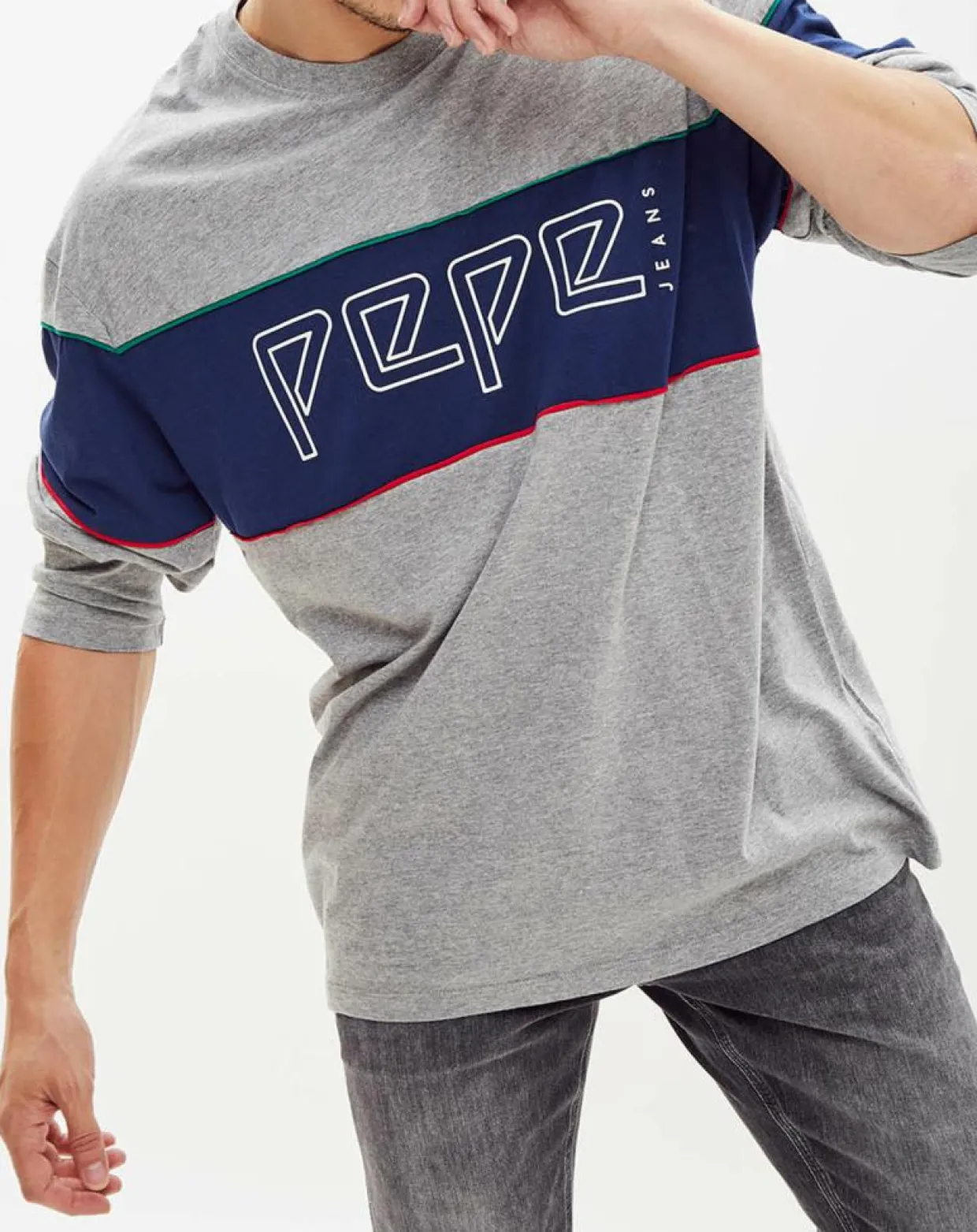 Homme Pepe Jeans T-Shirts^T-Shirt Logo Archive gris/bleu